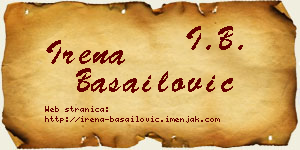 Irena Basailović vizit kartica